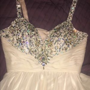 One of a Kind Beautiful Tan Prom Dress